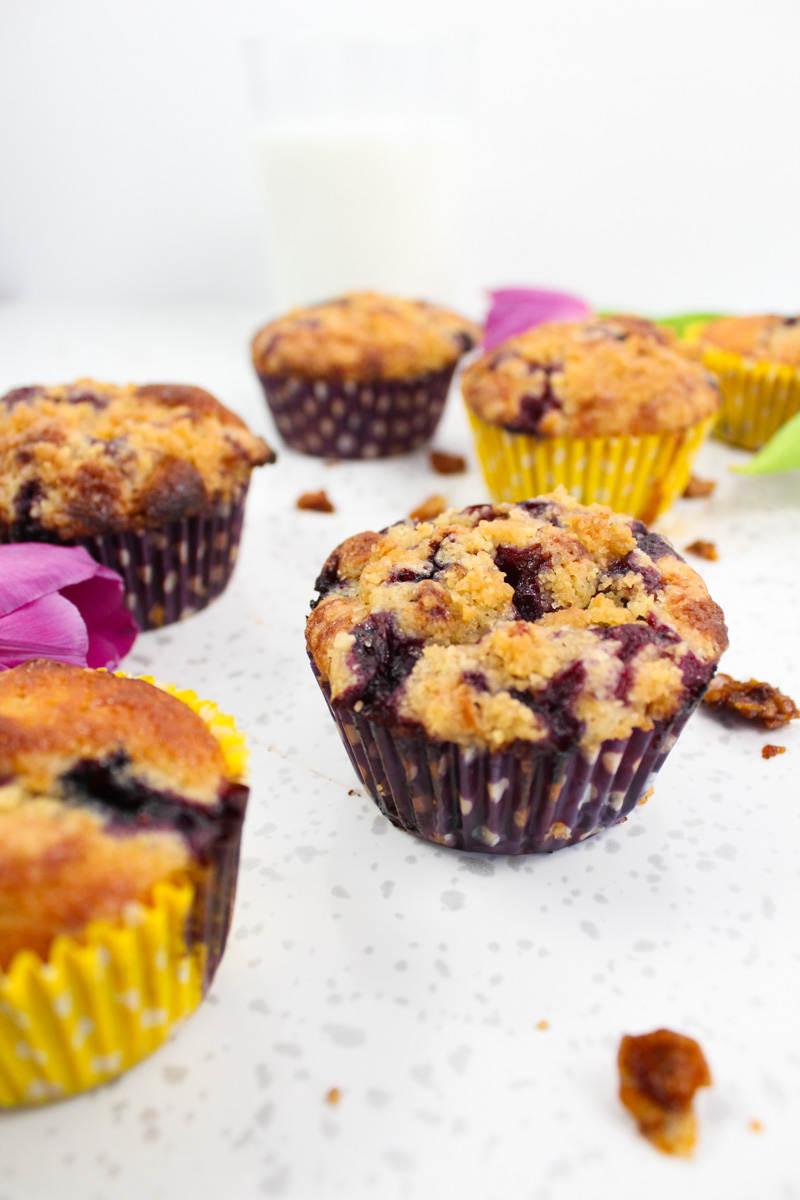 These muffins are full of juicy blueberries, tender, fluffy, and have a sweet streusel topping that makes them the best blueberry muffins you will ever find.