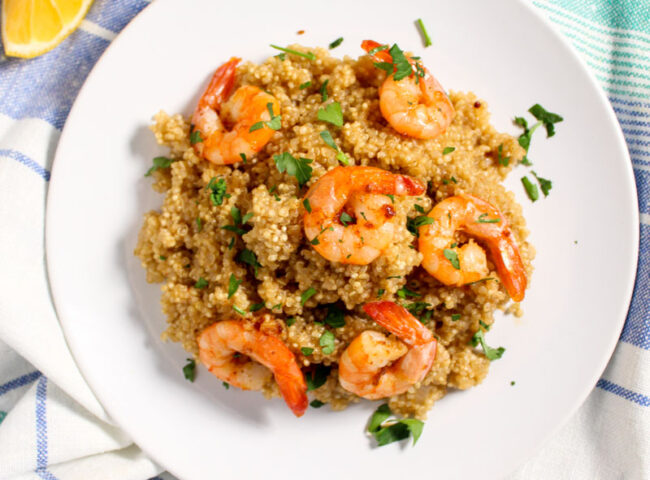 Juicy Garlic Shrimps with Quinoa