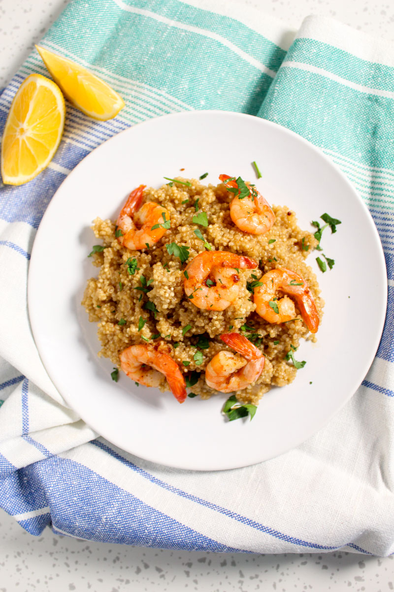 Juicy Garlic Shrimps with Quinoa