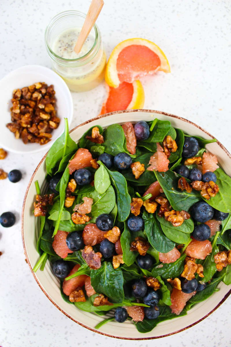 Blueberry Grapefruit Spinach Salad