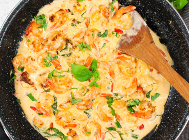 Creamy Parmesan Basil Shrimp