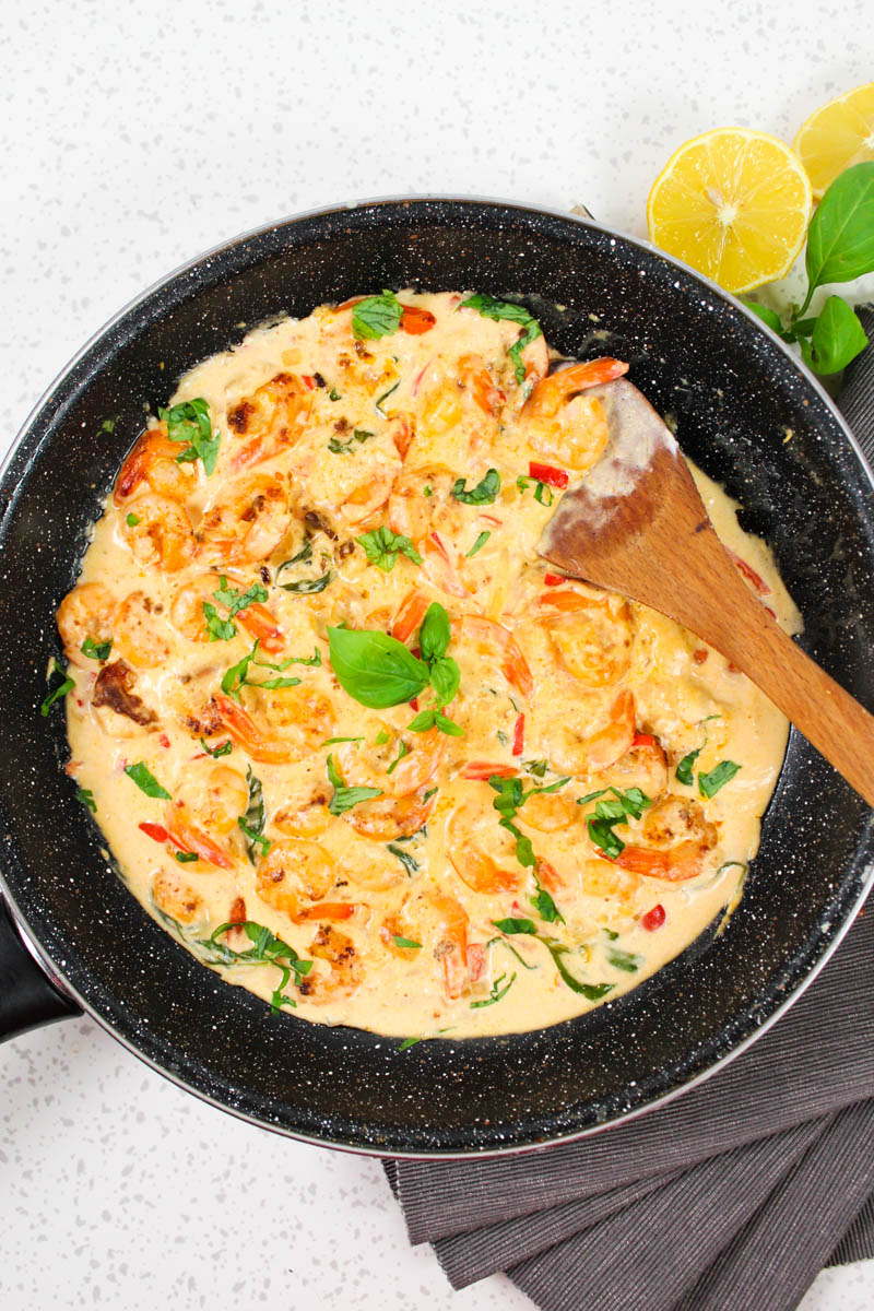 Creamy Parmesan Basil Shrimp