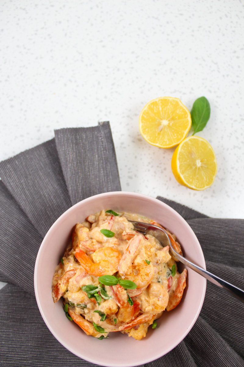 This Creamy Parmesan Basil Shrimp has all the flavors to make this meal borderline crazy and something that you cannot stop dreaming of, long after it is gone.