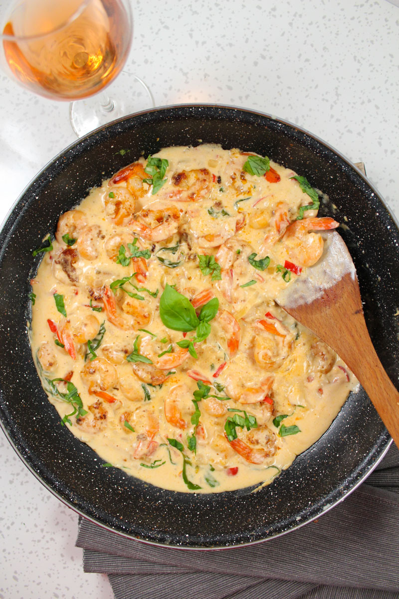 This Creamy Parmesan Basil Shrimp has all the flavors to make this meal borderline crazy and something that you cannot stop dreaming of, long after it is gone.