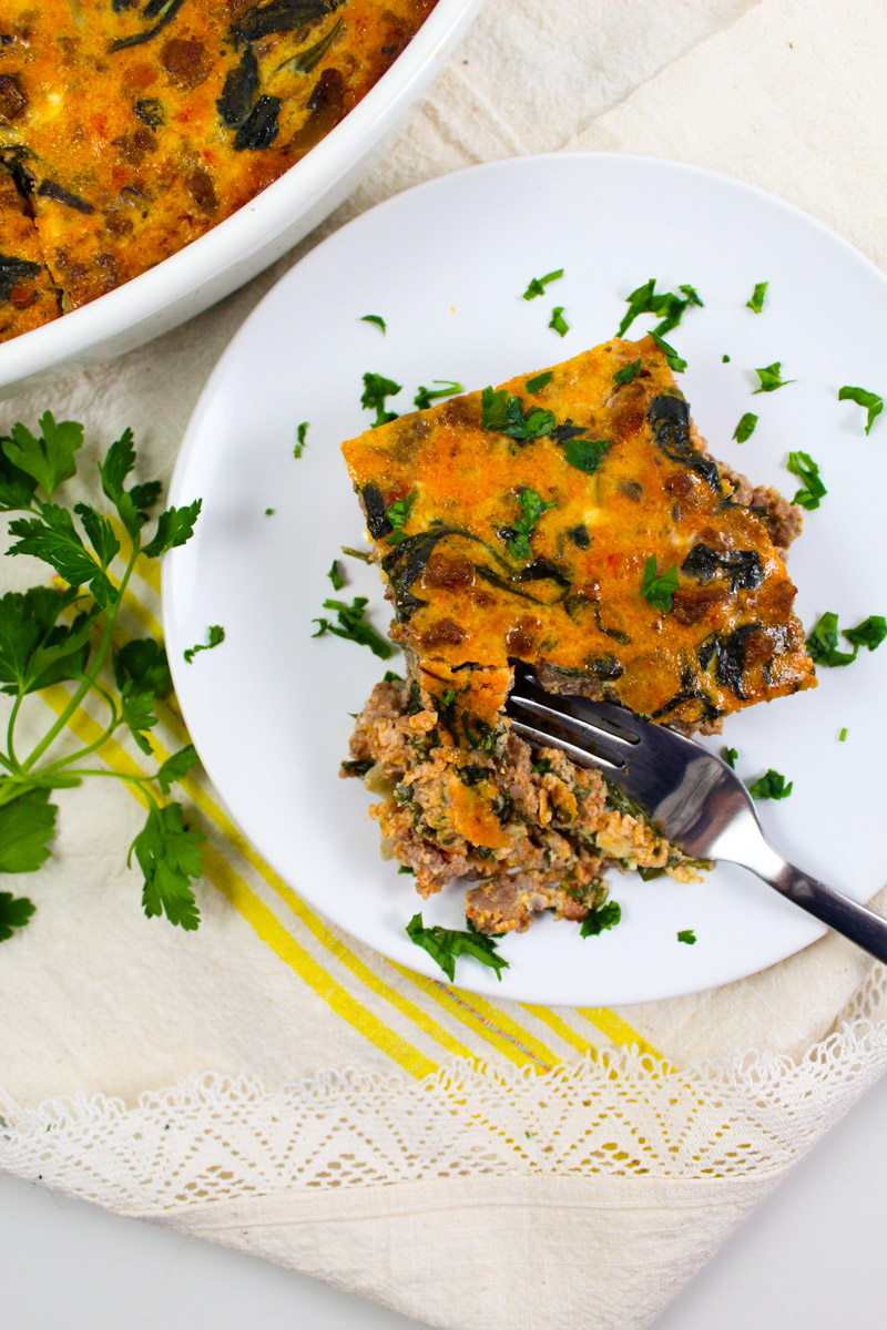 This Italian Sausage and Spinach Casserole is Paleo-friendly, a dinnertime wonder that will please your whole family.