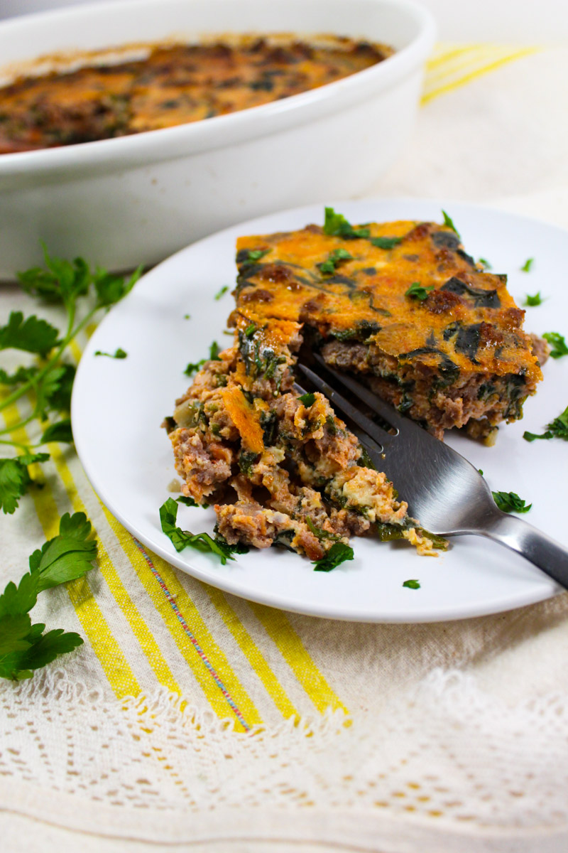 This Italian Sausage and Spinach Casserole is Paleo-friendly, a dinnertime wonder that will please your whole family.